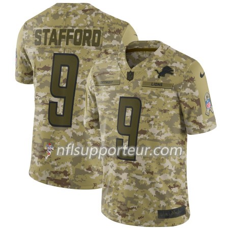 Maillot Homme Detroit Lions Matthew Stafford 9 Nike Salute to Service